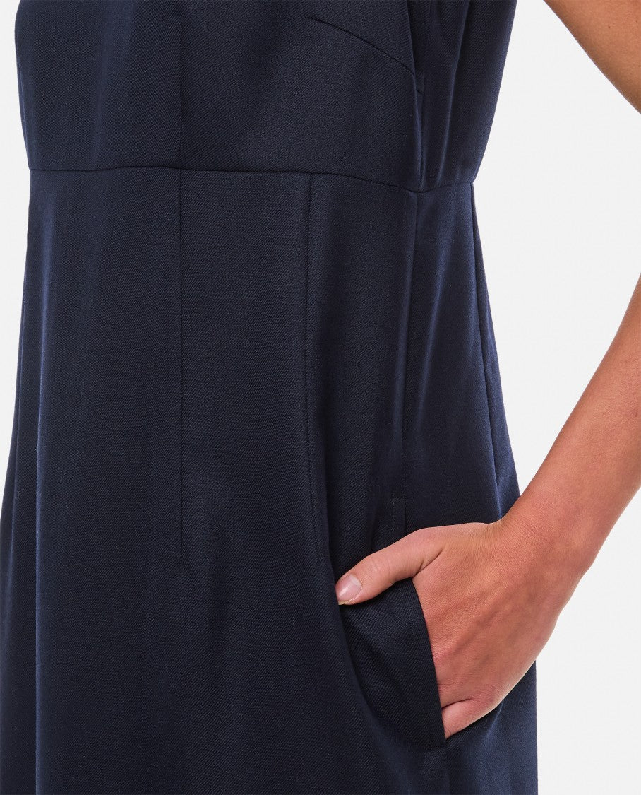 Comme Des Garçons Wool Midi Dress