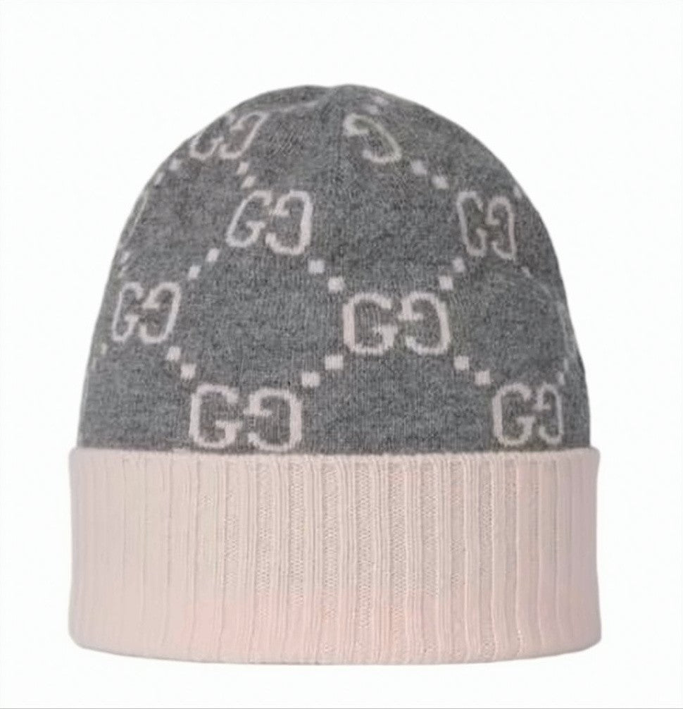 Gucci Cashmere Jacquard Beanie With Ribbed Cuff