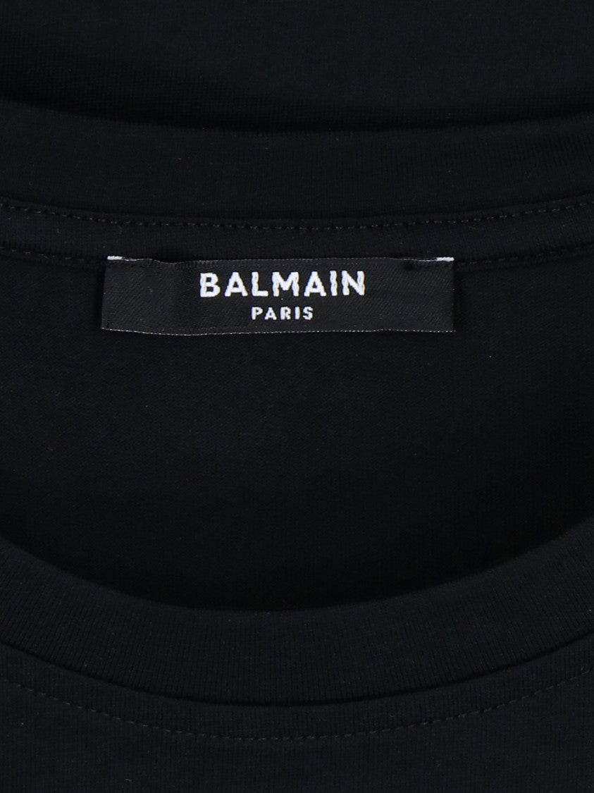 Balmain Logo Button T-Shirt – Black