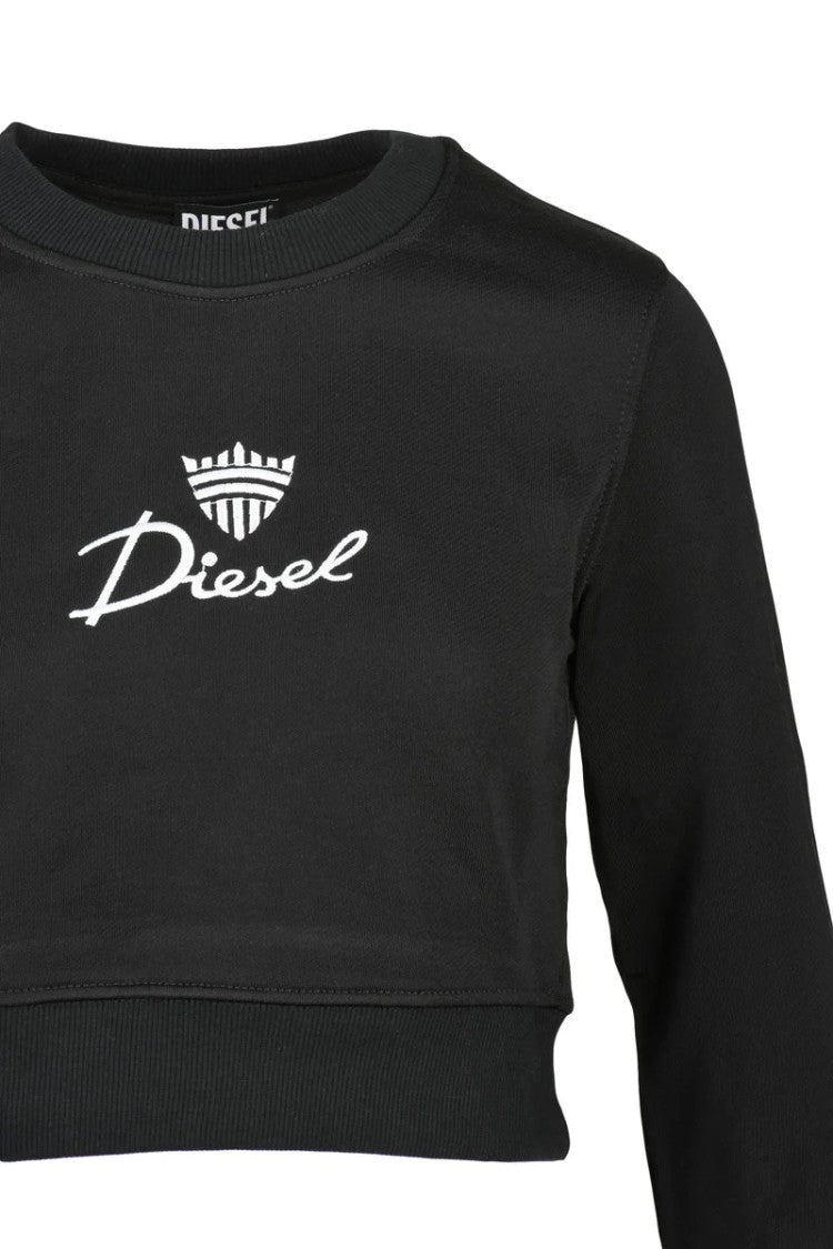 Diesel Black Cropped Logo Sweatshirt