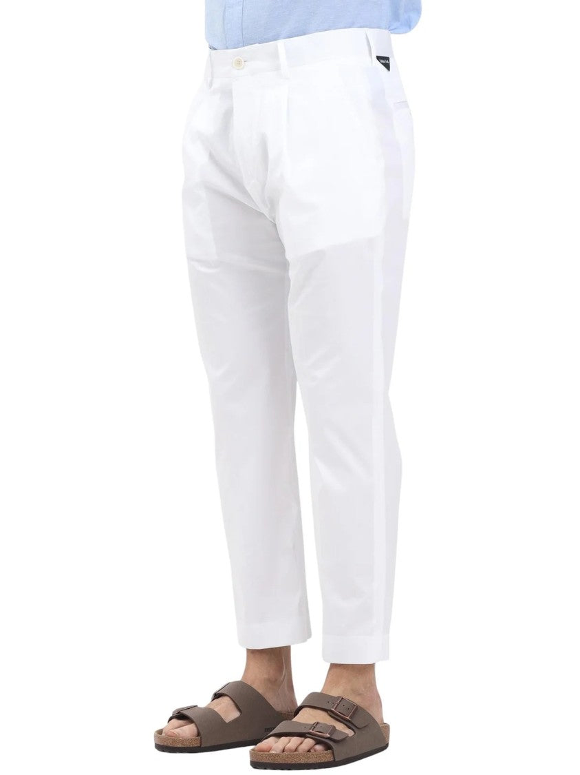 Golden Craft 1957 White Cotton-Blend Stretch Pants