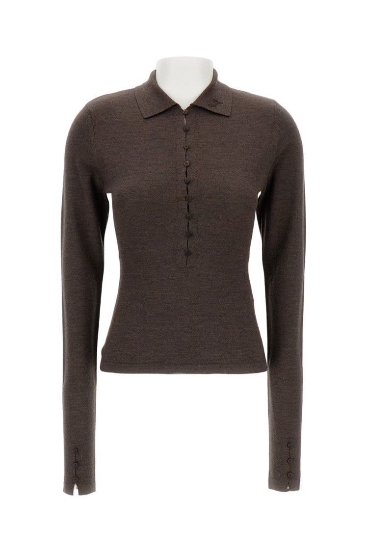 Jacquemus Fitted Merino Wool Blend Polo Top