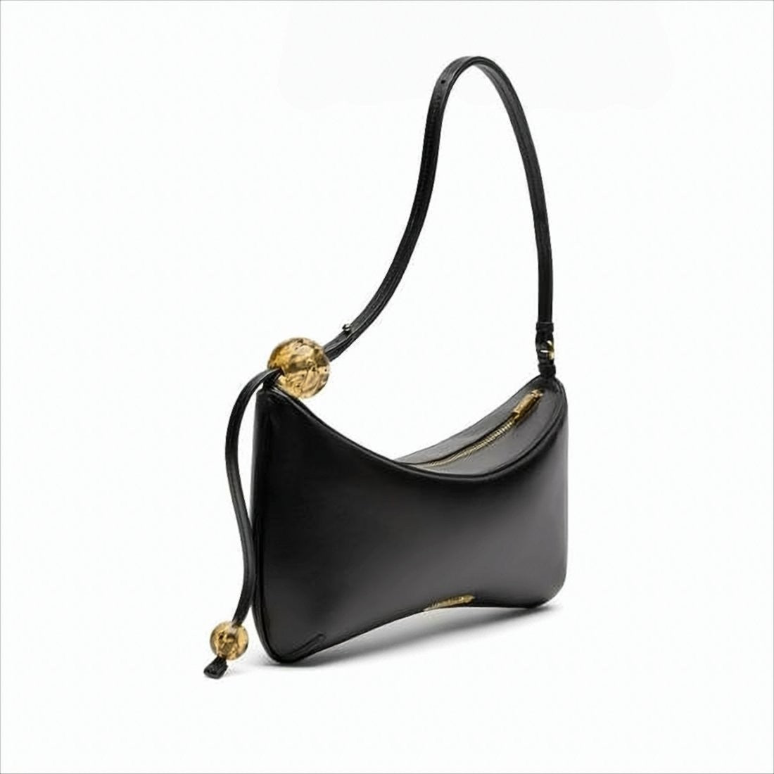Jacquemus Curved Silhouette Shoulder Bag With Amber Beads