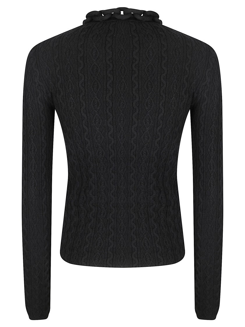 Paco Rabanne Fitted Long-Sleeve Top With Textured Knit