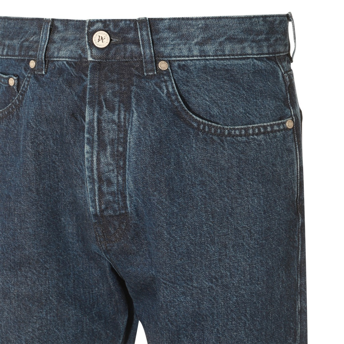 Palm Angels Straight-Leg Blue Cotton Denim Jeans