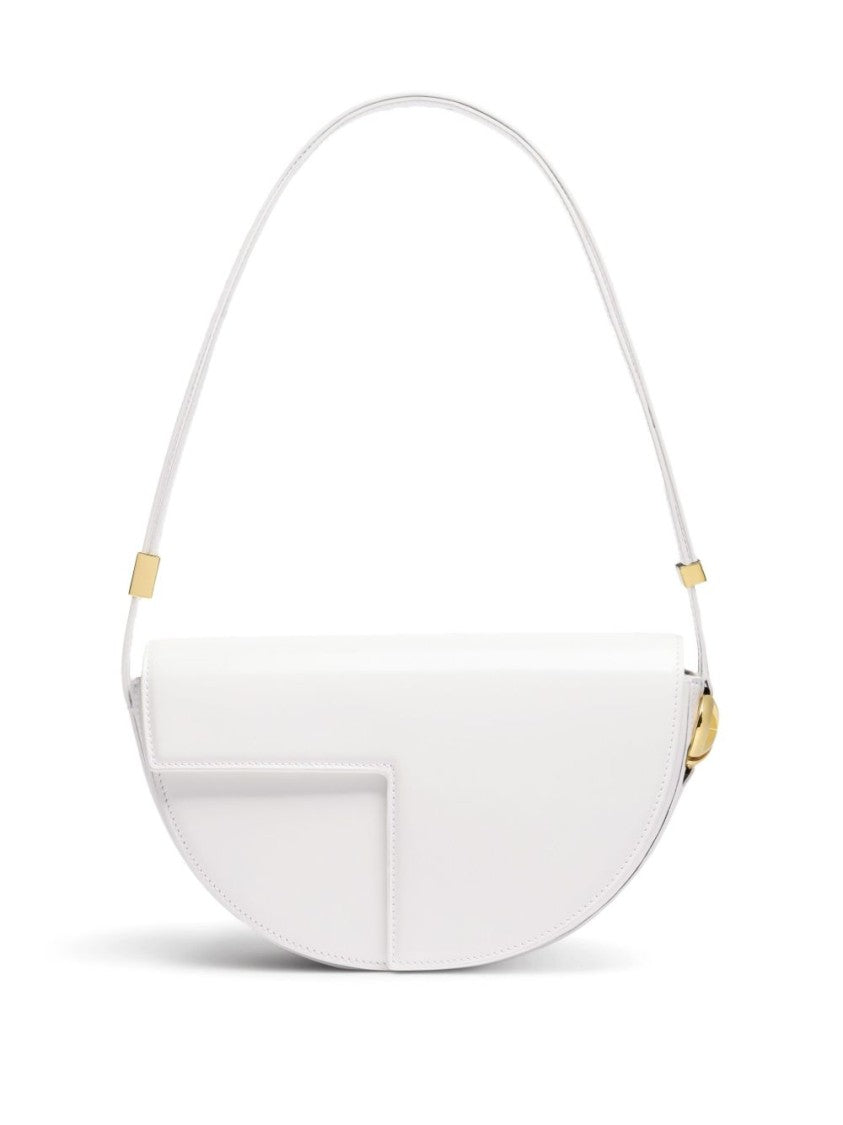 Patou Foldover White Bag With Magnetic Fastening And Adjustable Strap