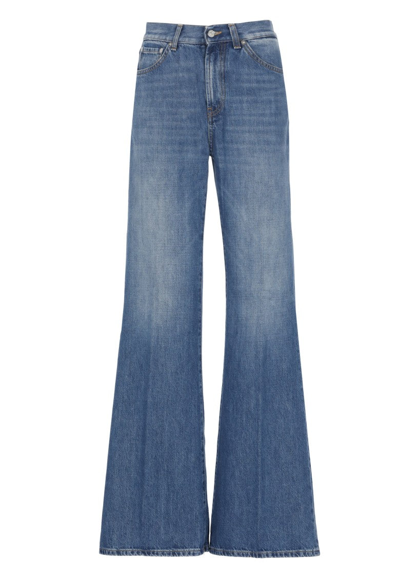 Dondup Blue Amber Button Denim Jeans