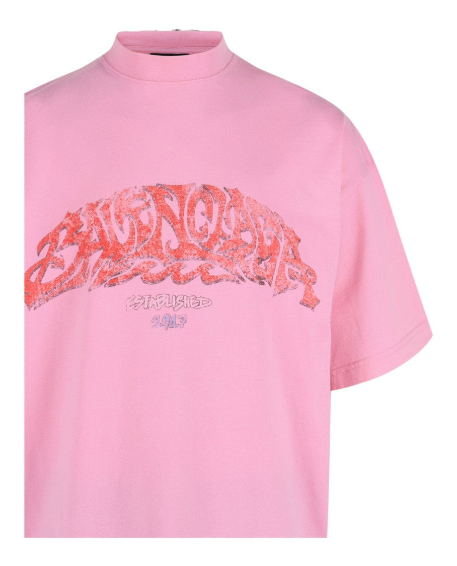 Balenciaga Offshore Logo Print Oversized T-Shirt