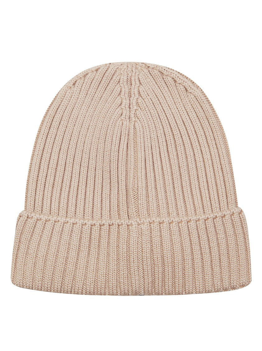 Moncler Ribbed Knit Beanie With Central Logo Patch