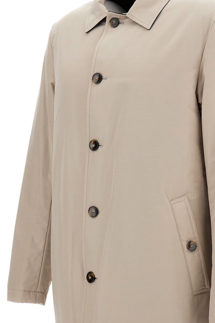 L'impermeabile Minimalist Cotton Compact Canvas Trench Coat