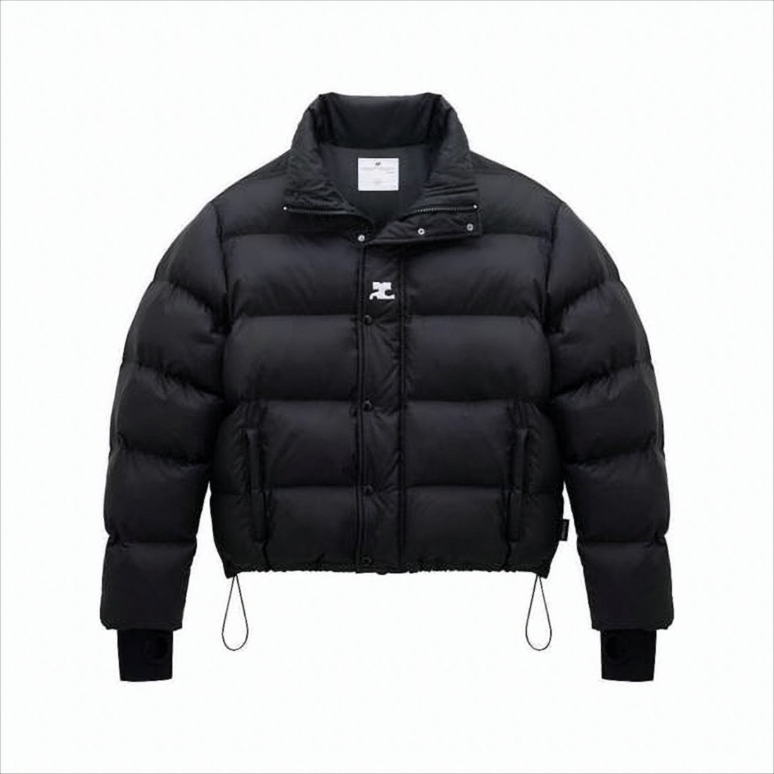 Courrèges Quilted Down Coat With High Collar