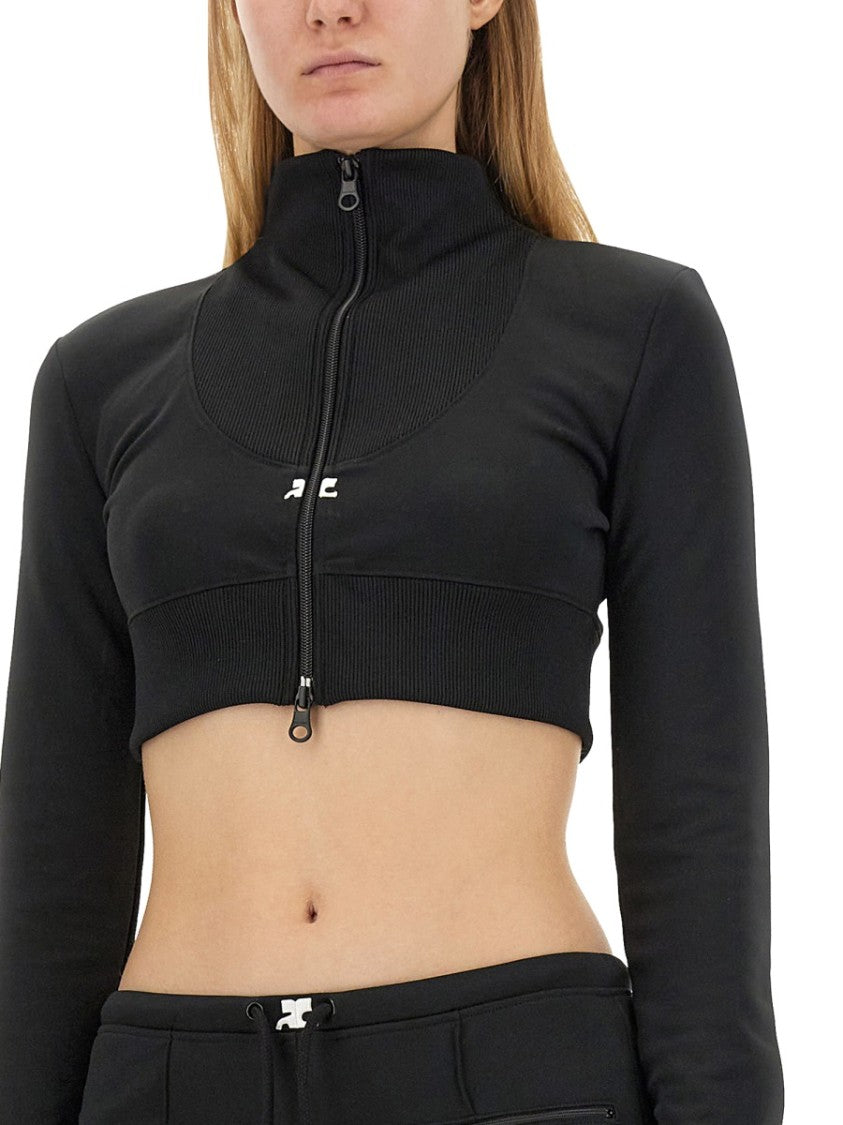 Courrèges Cropped Jacket With High Collar