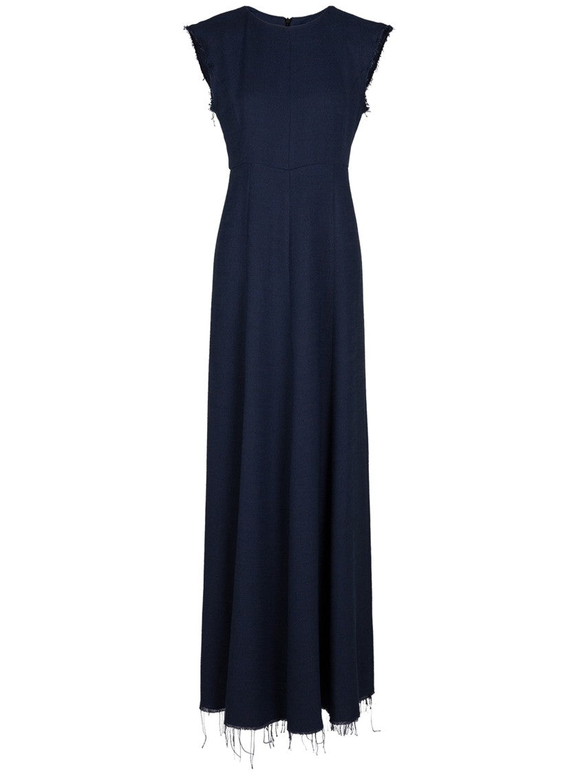 Seafarer Blue Abito Breeze Frayed Long Dress