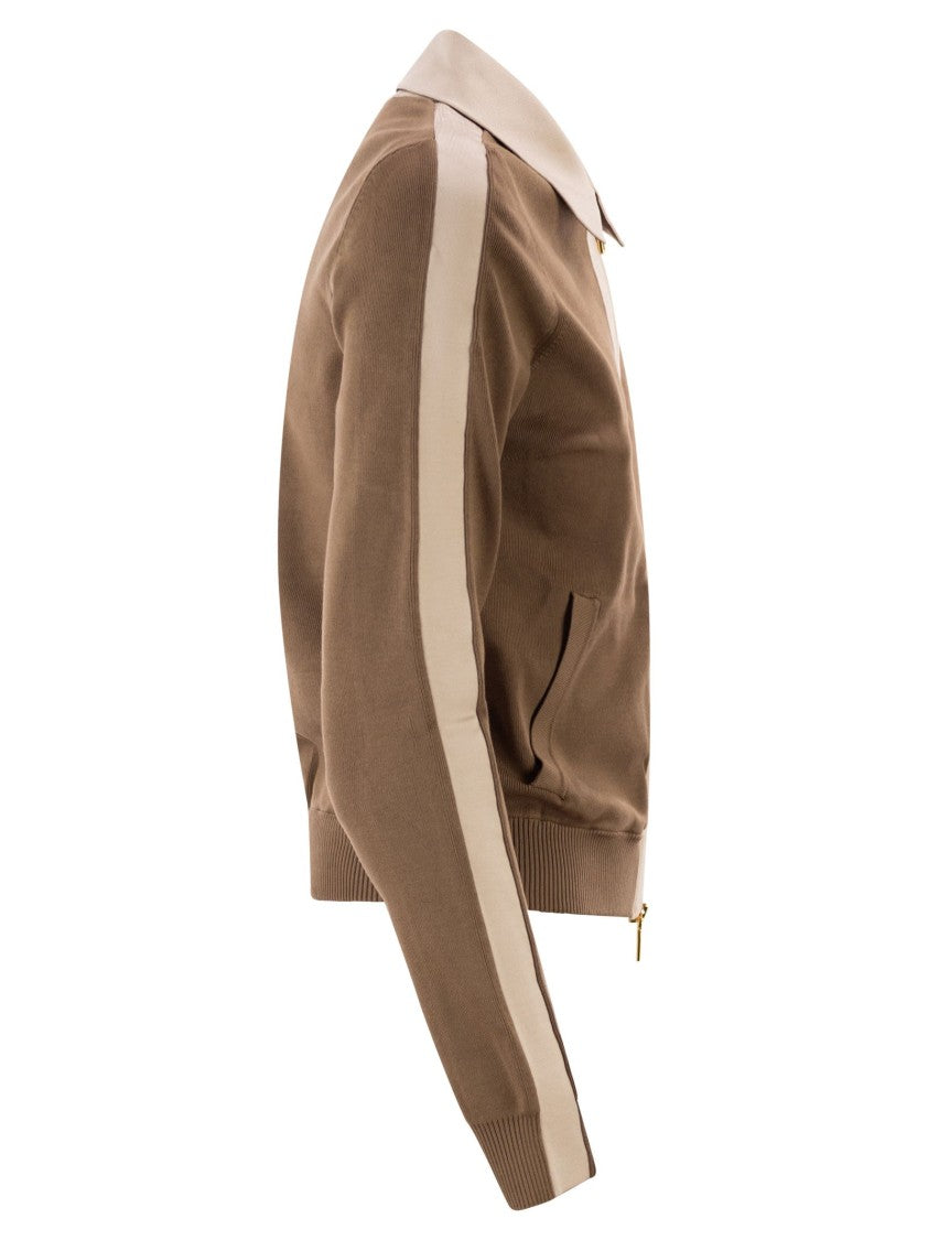 Elisabetta Franchi Knitted Jacket With Shiny Viscose Stripes