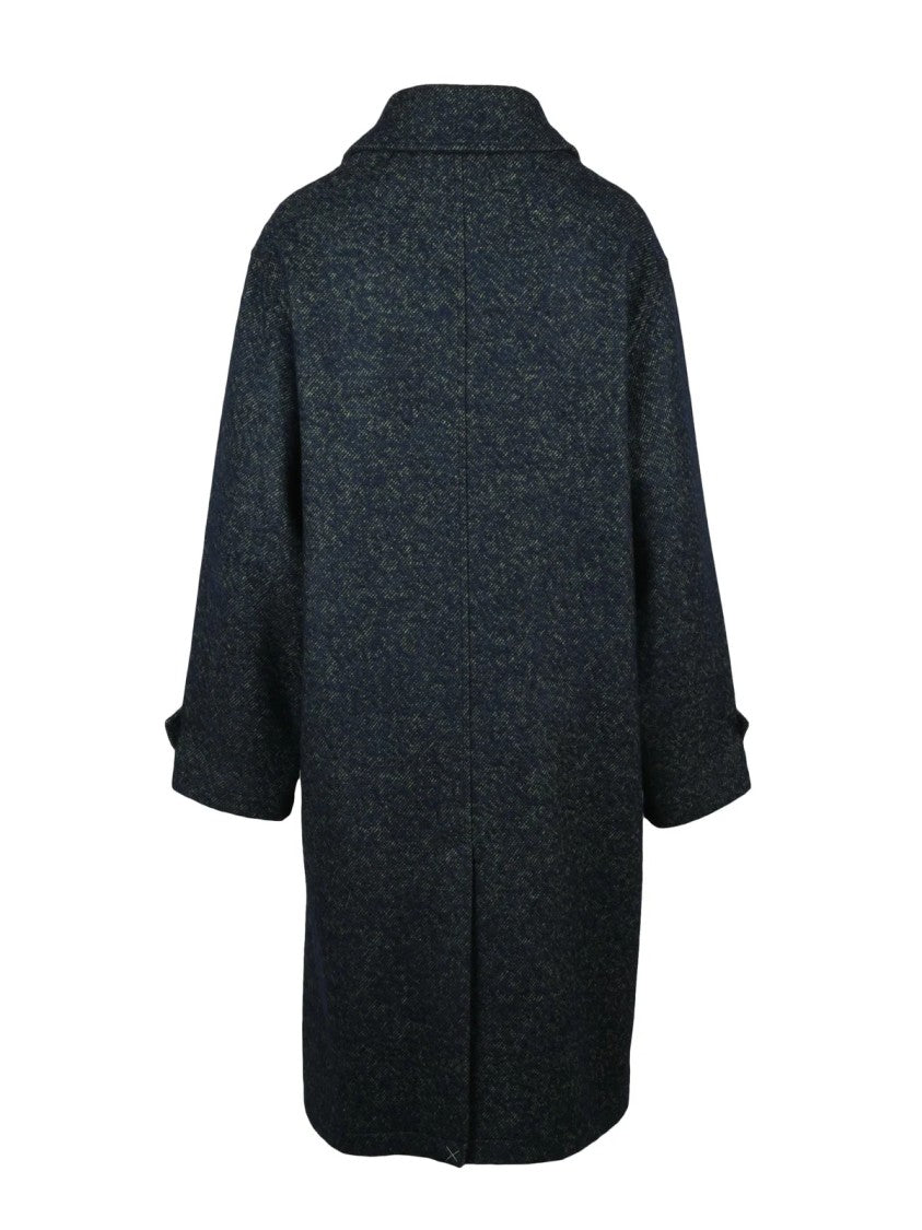 Douuod Blue-Green Acrylic-Blend Tanzanite Coat