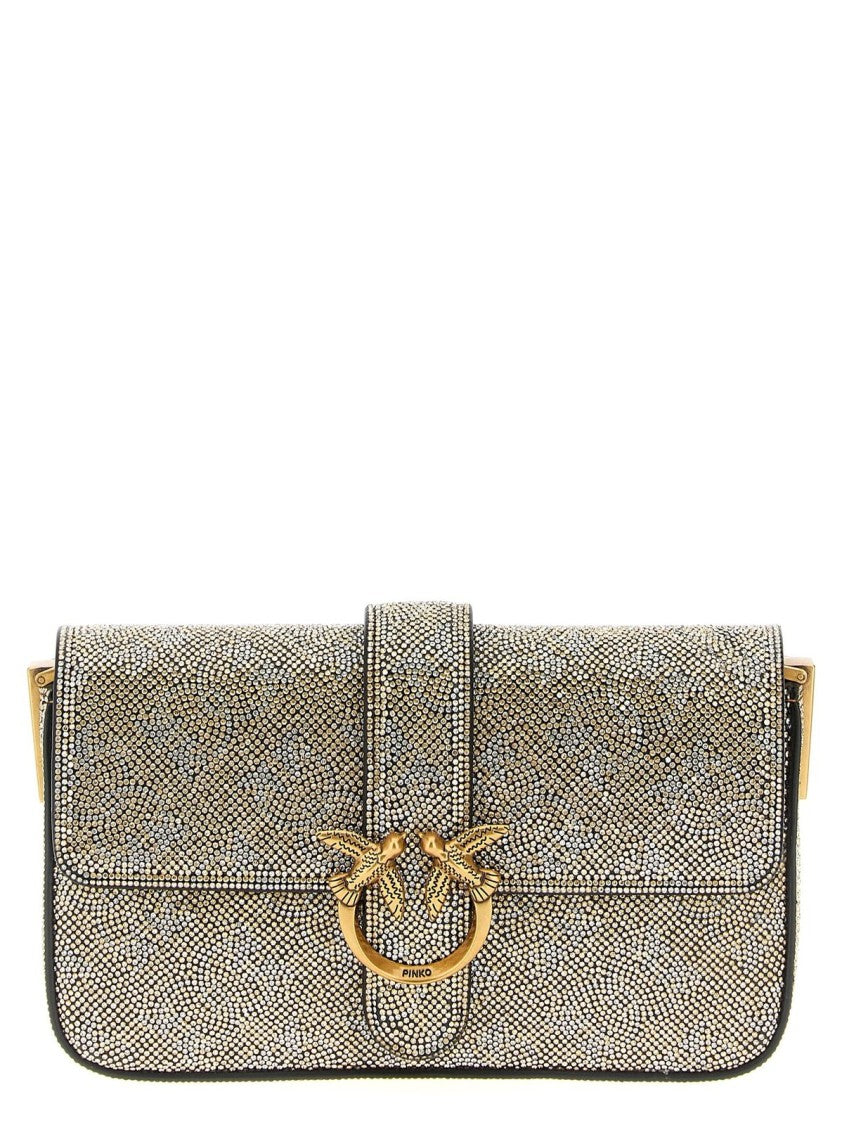 Pinko Mini “Love One Slouchy Baby” Bag – Gold