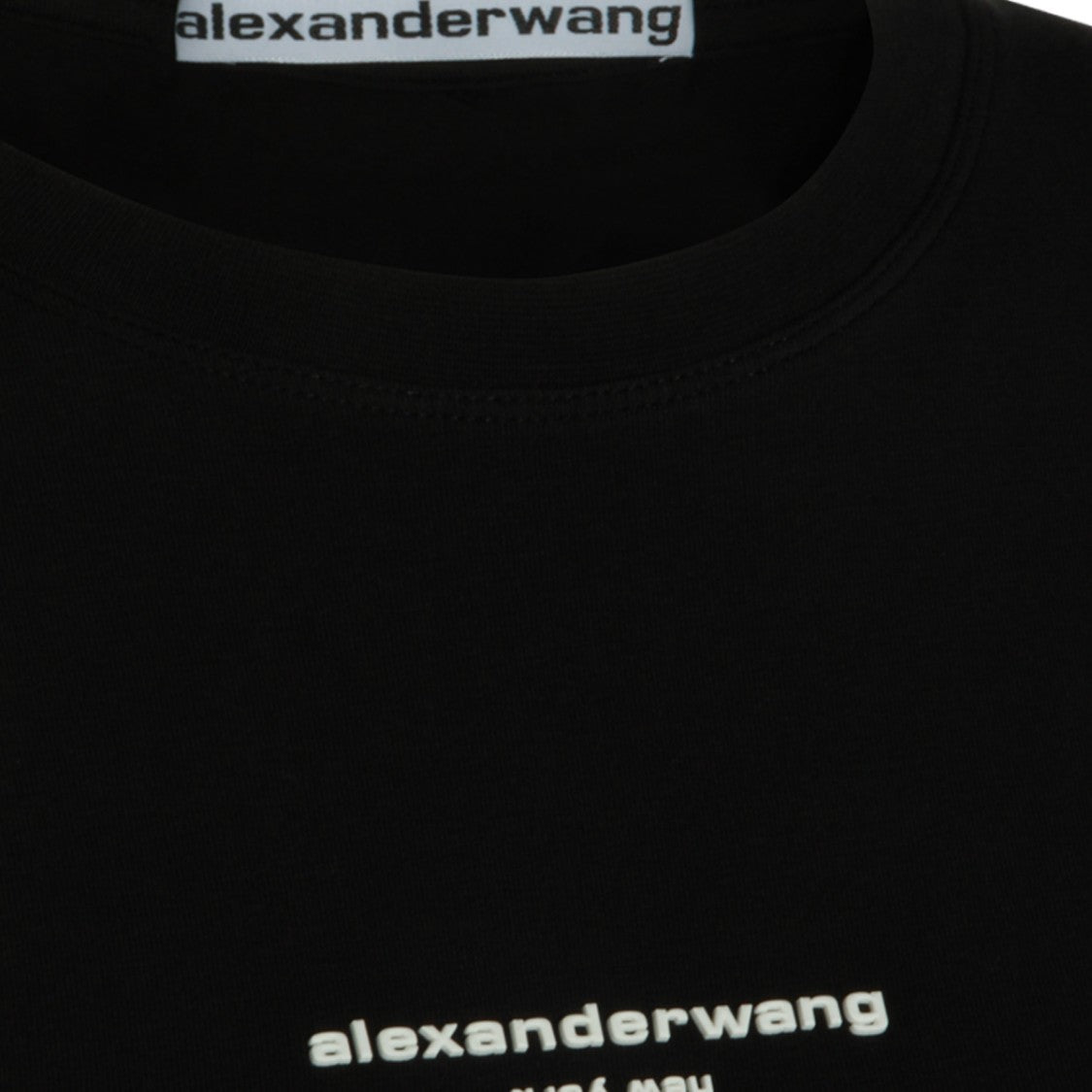Alexander Wang Fitted Mini Dress With Subtle Logo And Short Sleeves