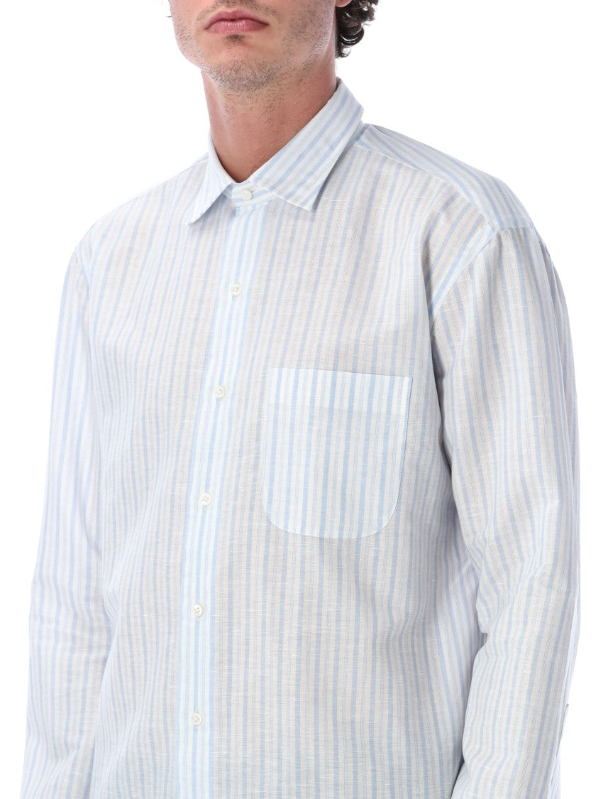 Salvatore Piccolo Alberto Classic Stripe Cotton Blend Shirt