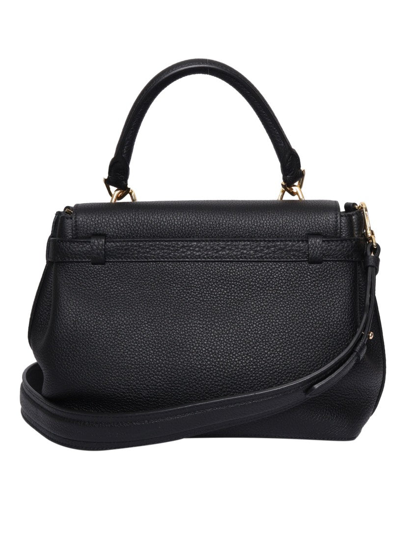 Lancel Structured Calfskin Handbag With Flap Closure