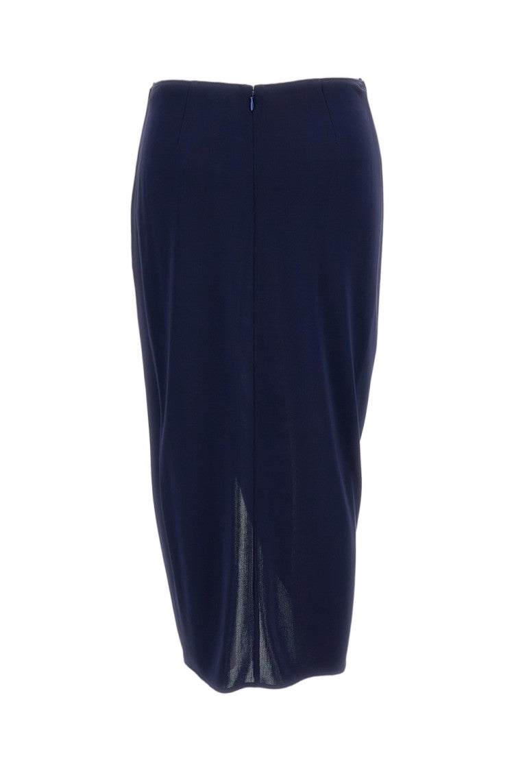 Stella Mccartney Blue Fluid Draped Pencil Skirt