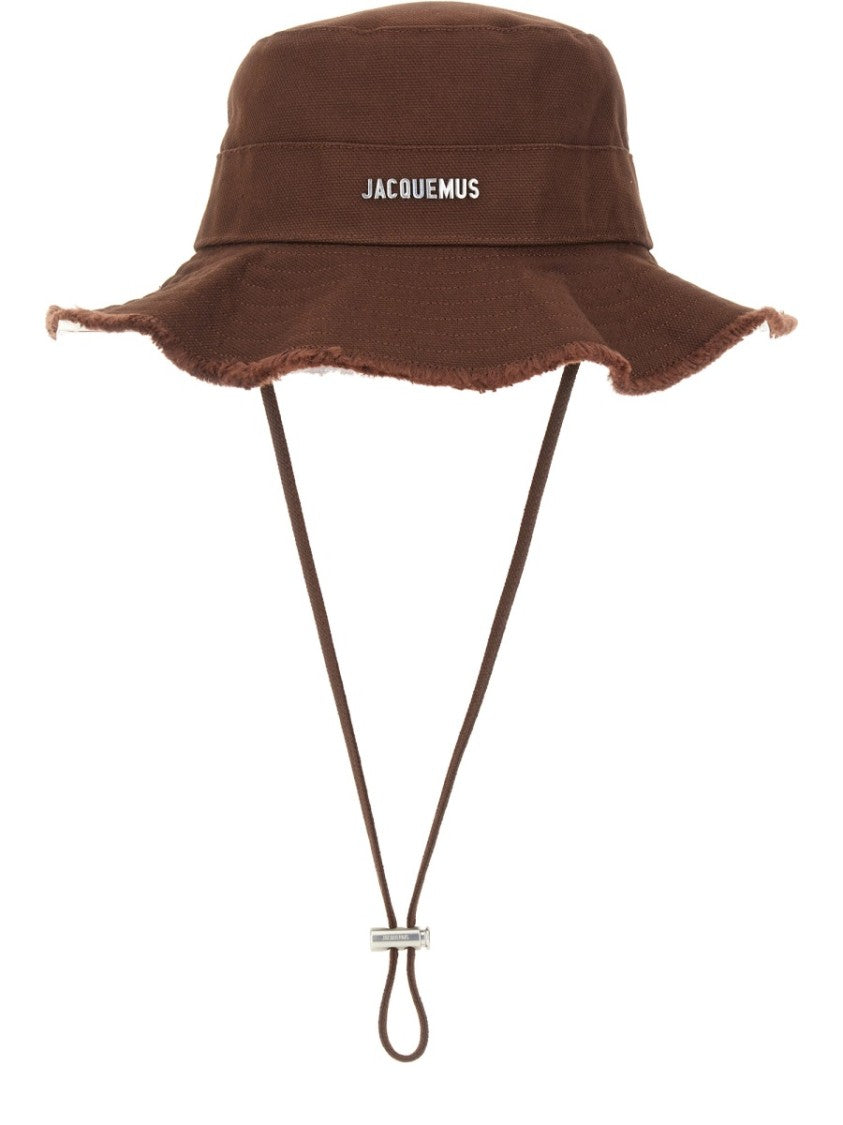 Jacquemus Artichaut Frayed Brim Adjustable Chin Strap Bucket Hat