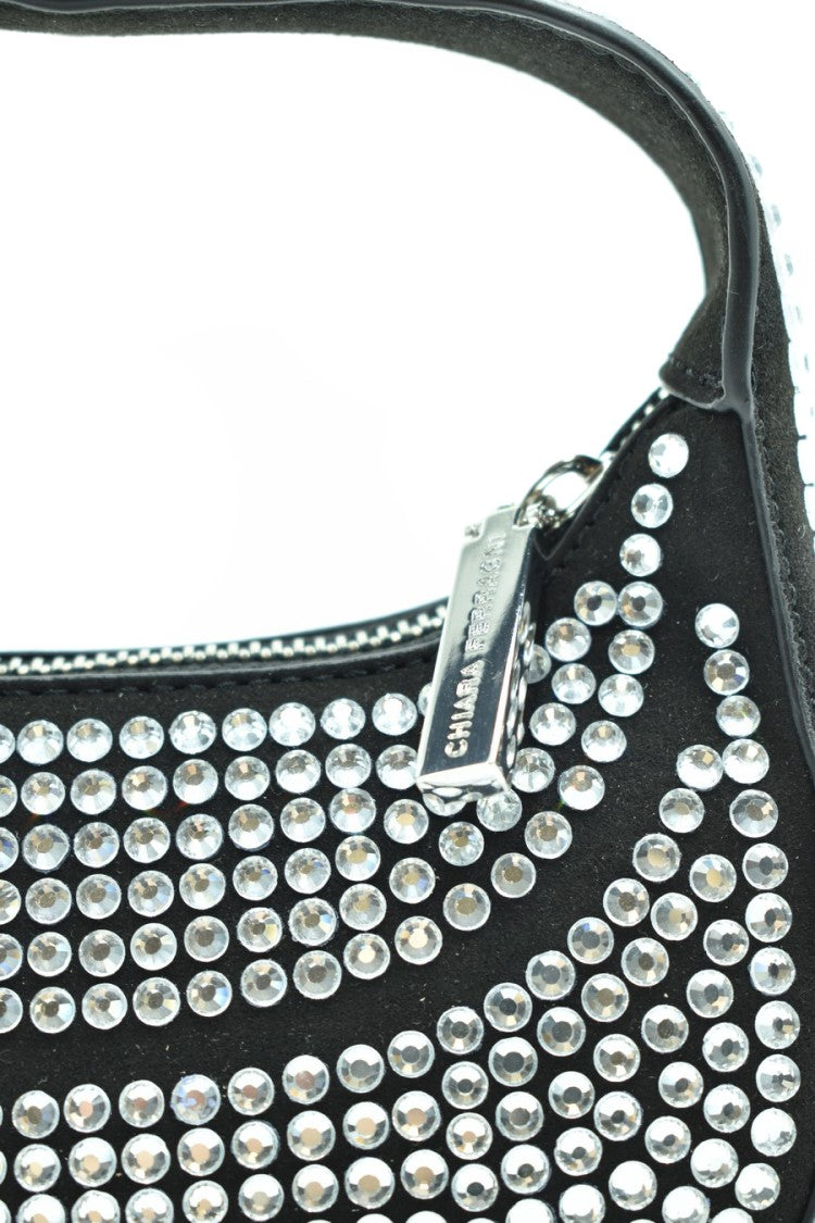 Chiara Ferragni Compact Structured Shoulder Bag Silver Studs