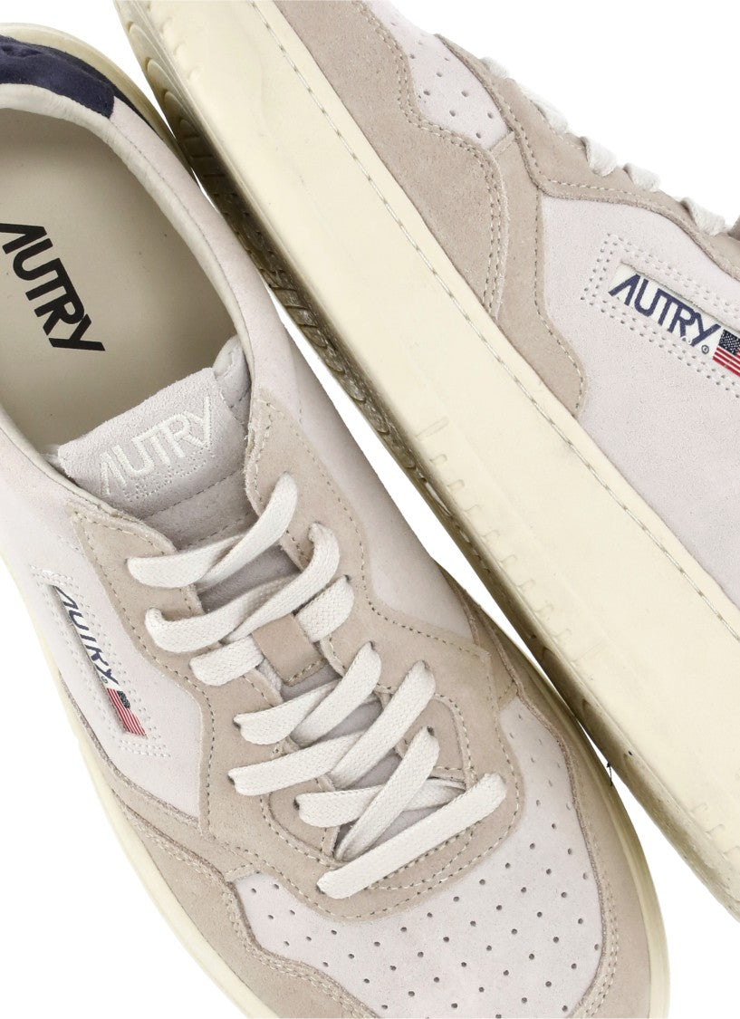 Autry Ivory Suede Leather Sneakers