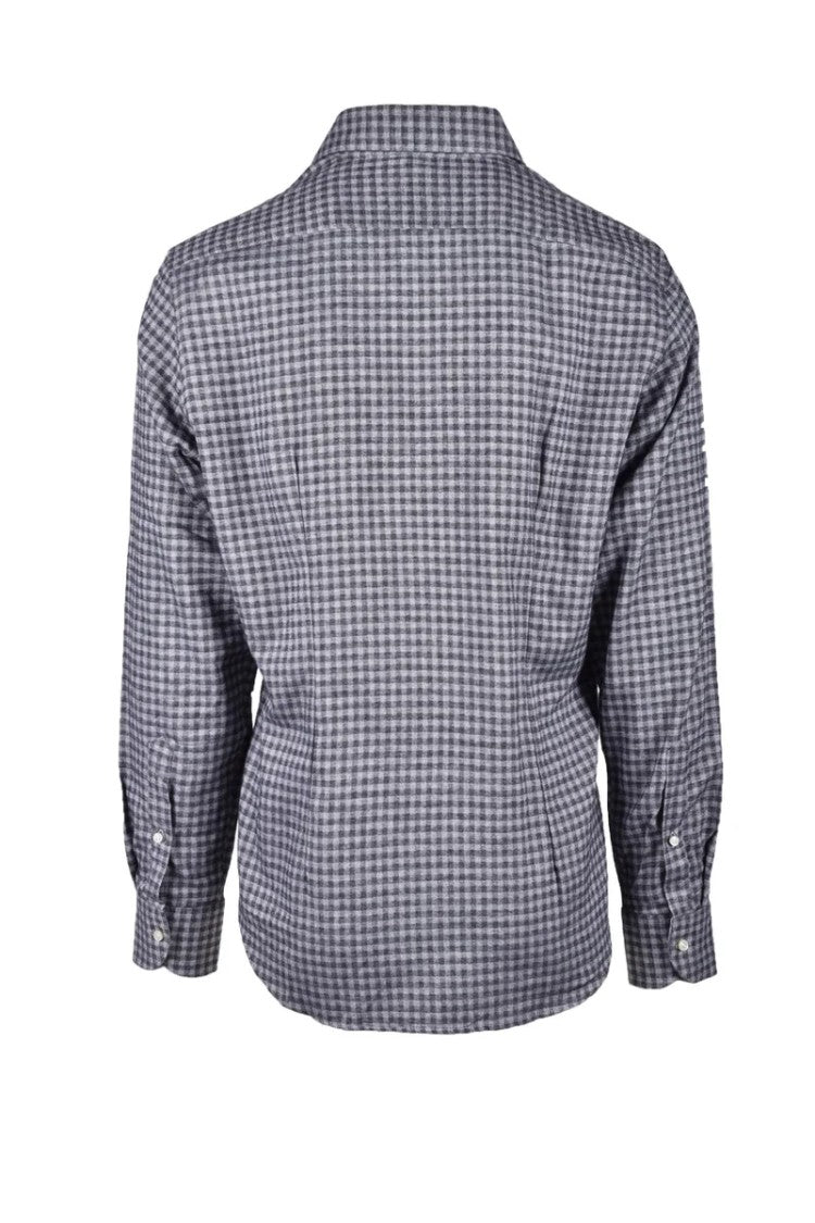 Neumann New York Grey Checkered Cotton Shirt
