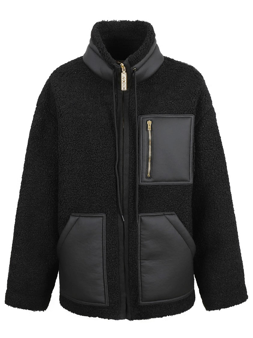 Moschino Plush Black Oversized Coat