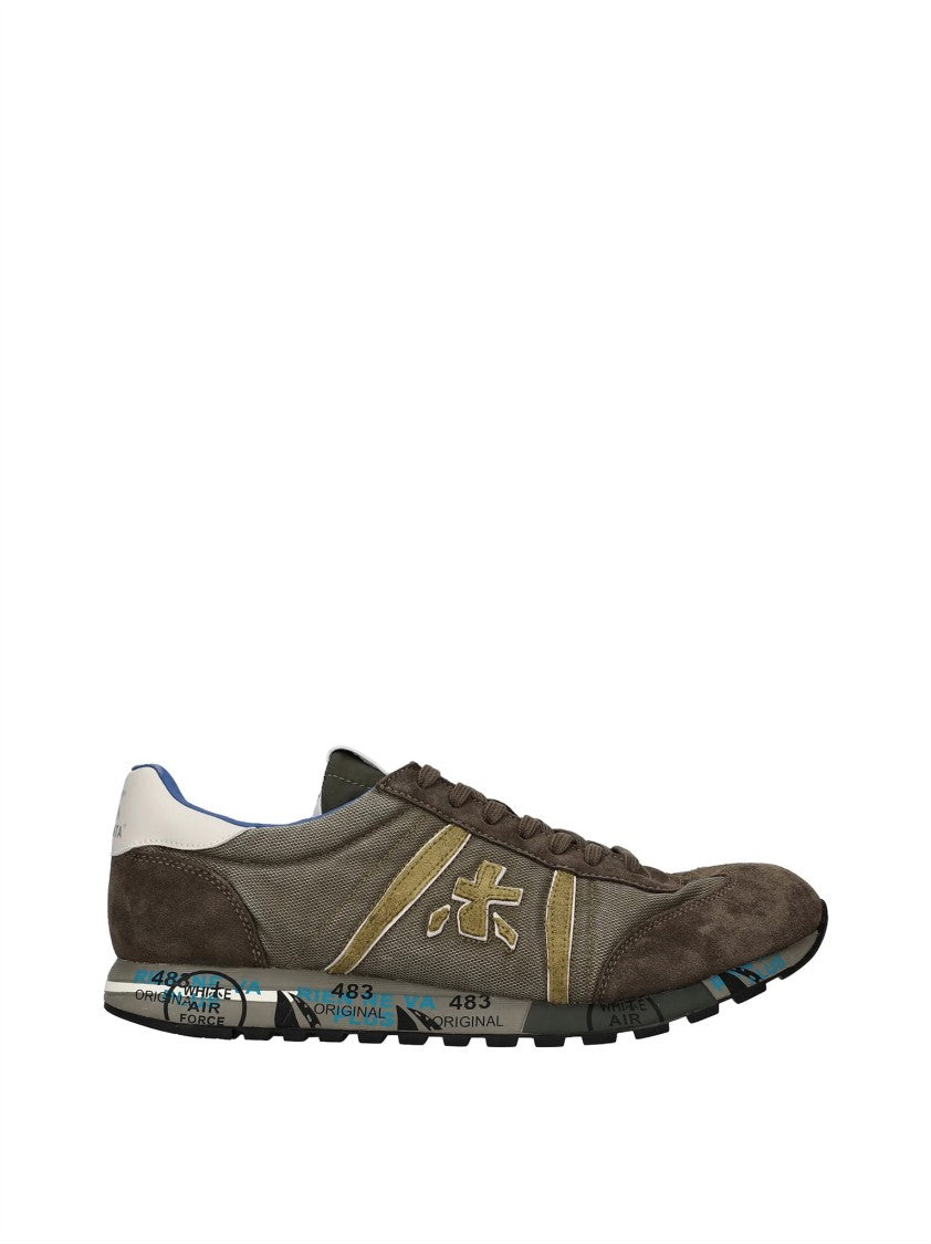 Premiata Low-Profile Suede Mesh Sneakers