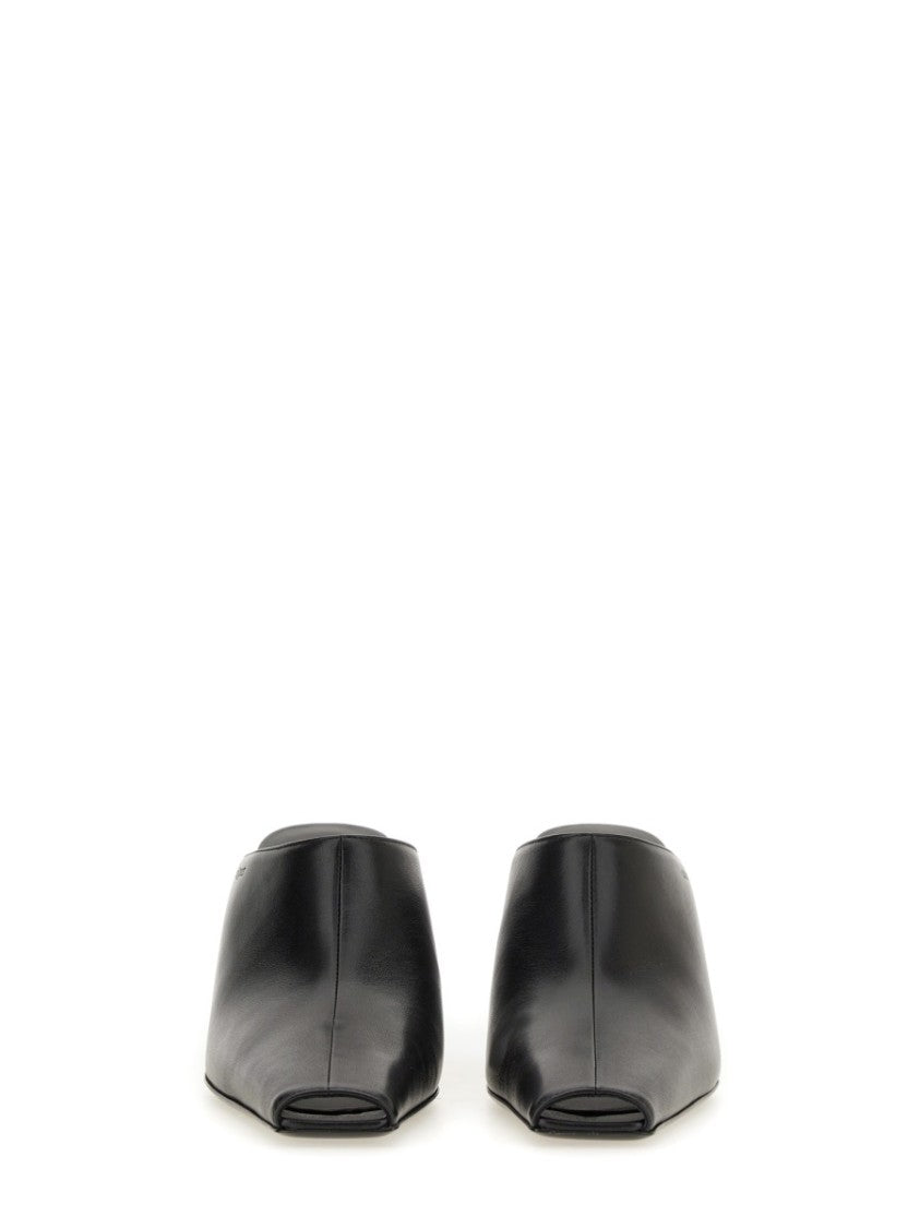 Courrèges Pointed Toe Mules In Smooth Leather