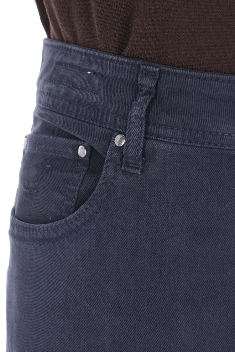 Jacob Cohen Scott Fit 5-Pocket Peach Hand Dyed Lyocell-Cotton Pants