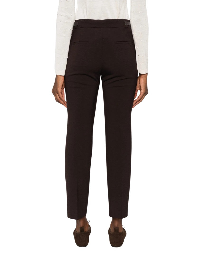 Max Mara Straight-Leg Tailored Pants With Cropped Length And Decorative Buckle