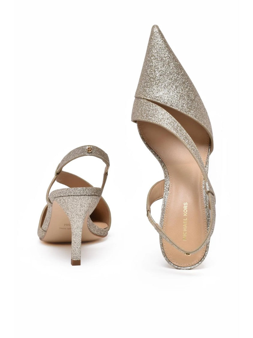 Michael Kors Gold Leather Glitter Pumps