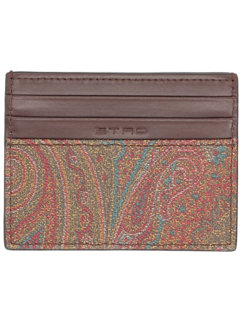 Etro Paisley Pattern Cotton-Blend Card Holder