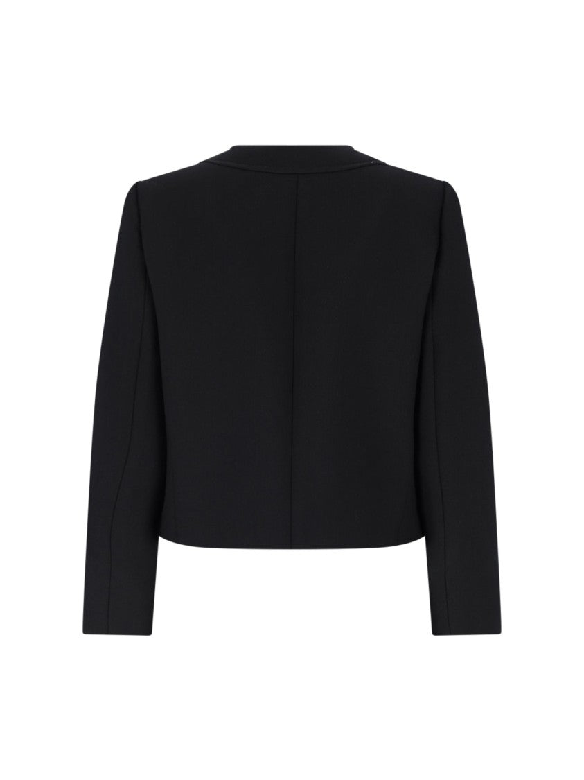 Céline Wool Jacket With Oversized Buttons And Round Neckline