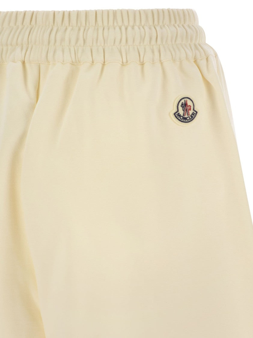 Moncler Cotton Shorts With Logo Patch