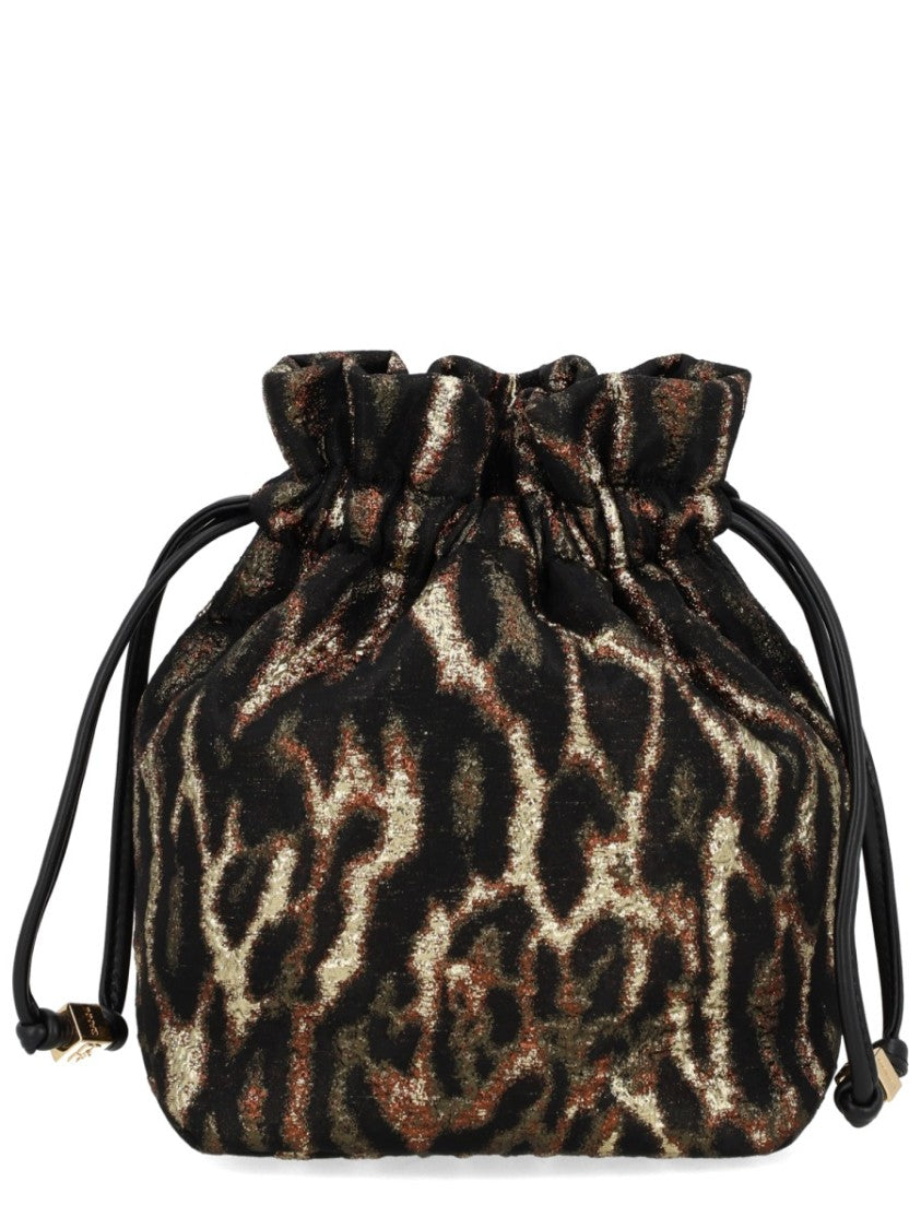 Ganni Leopard Print Recycled Polyester Bucket Bag