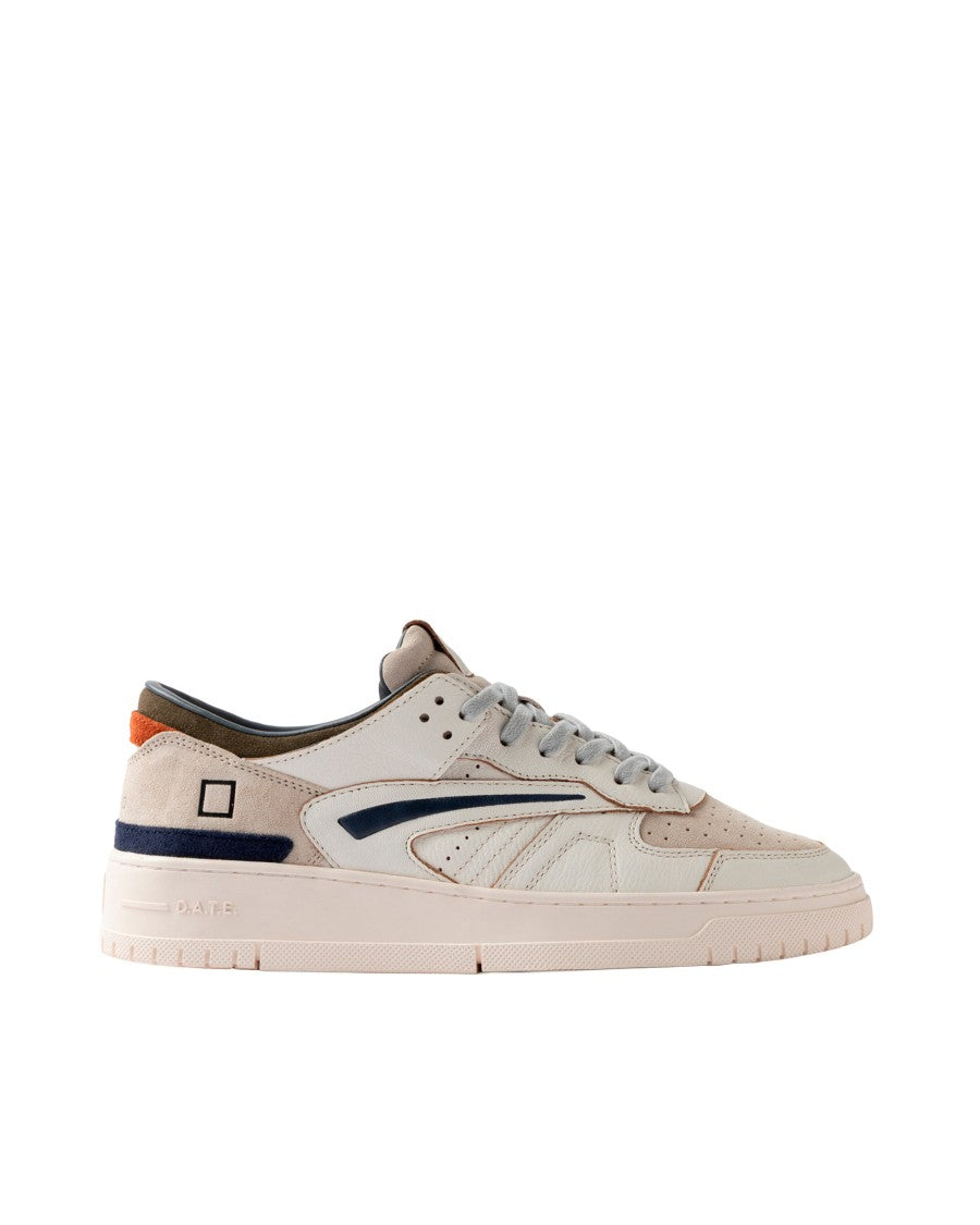 D.A.T.E Perforated Suede Low-Top Sneakers With Colorblock Design