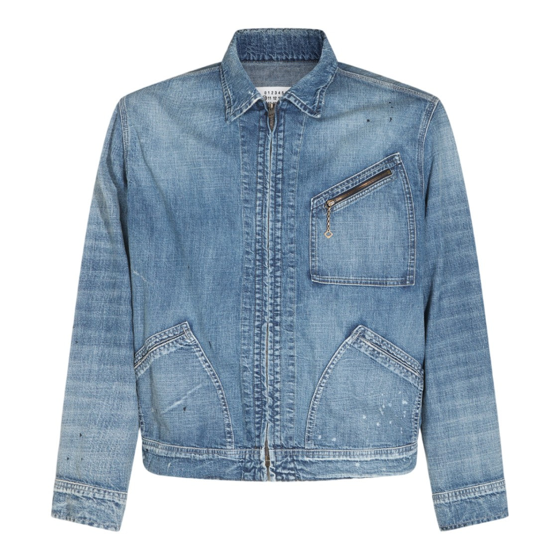 Maison Margiela Faded Blue Distressed Tailored Denim Jacket