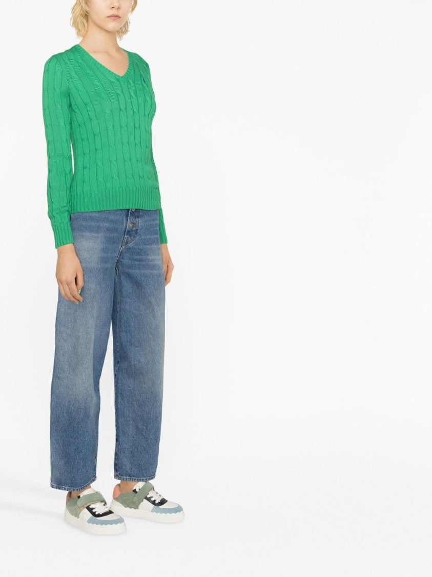 Polo Ralph Lauren Textured Cable Knit V-Neck Sweater