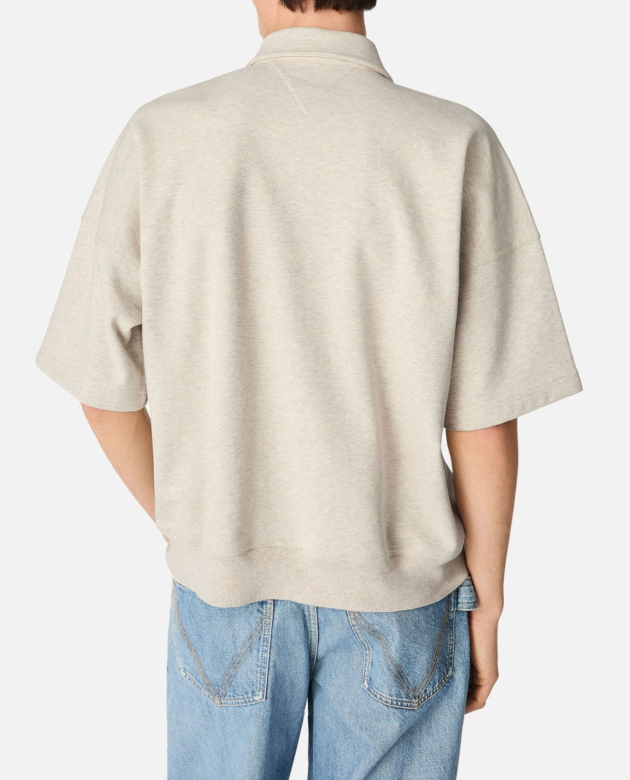 Bottega Veneta Double Cotton Melange Polo With Zip Closure