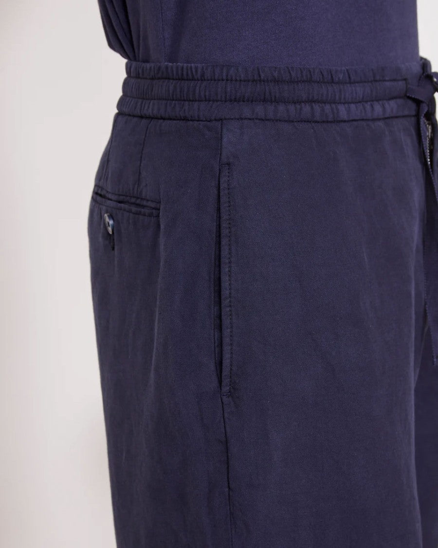 Officine Generale Adjustable Grosgrain Drawstring Blue Shorts