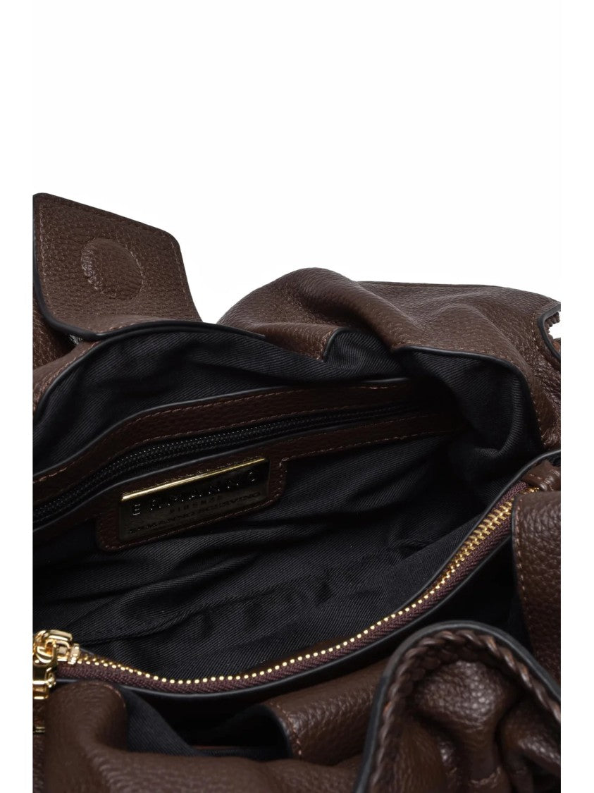 Ermanno Firenze Brown Octavia Textured Polyurethane Crossbody Bag