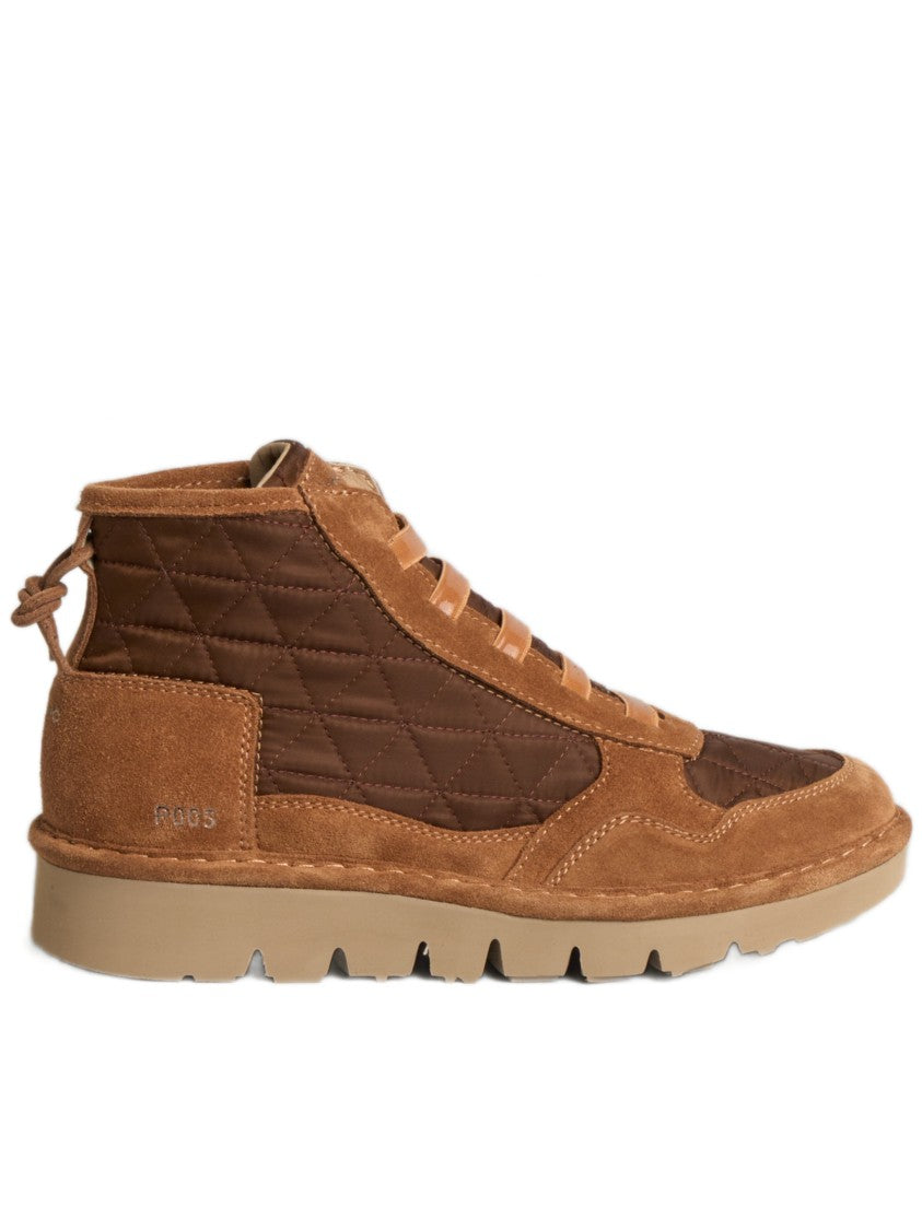 Panchic Mid-Top Quilted Nylon Sneakers With Suede Overlays