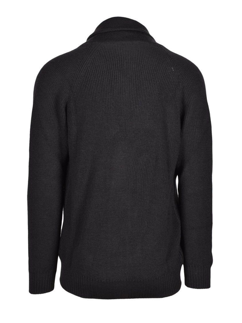 Cashmere Company P. Button-Front Knit Cardigan With Shawl Collar And Ribbed Detail