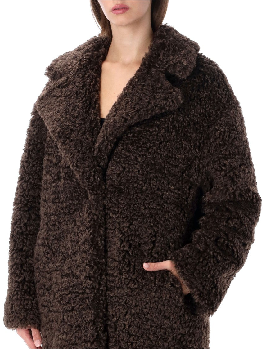 Stand Studio Brown Jazmin Plush Oversized Coat