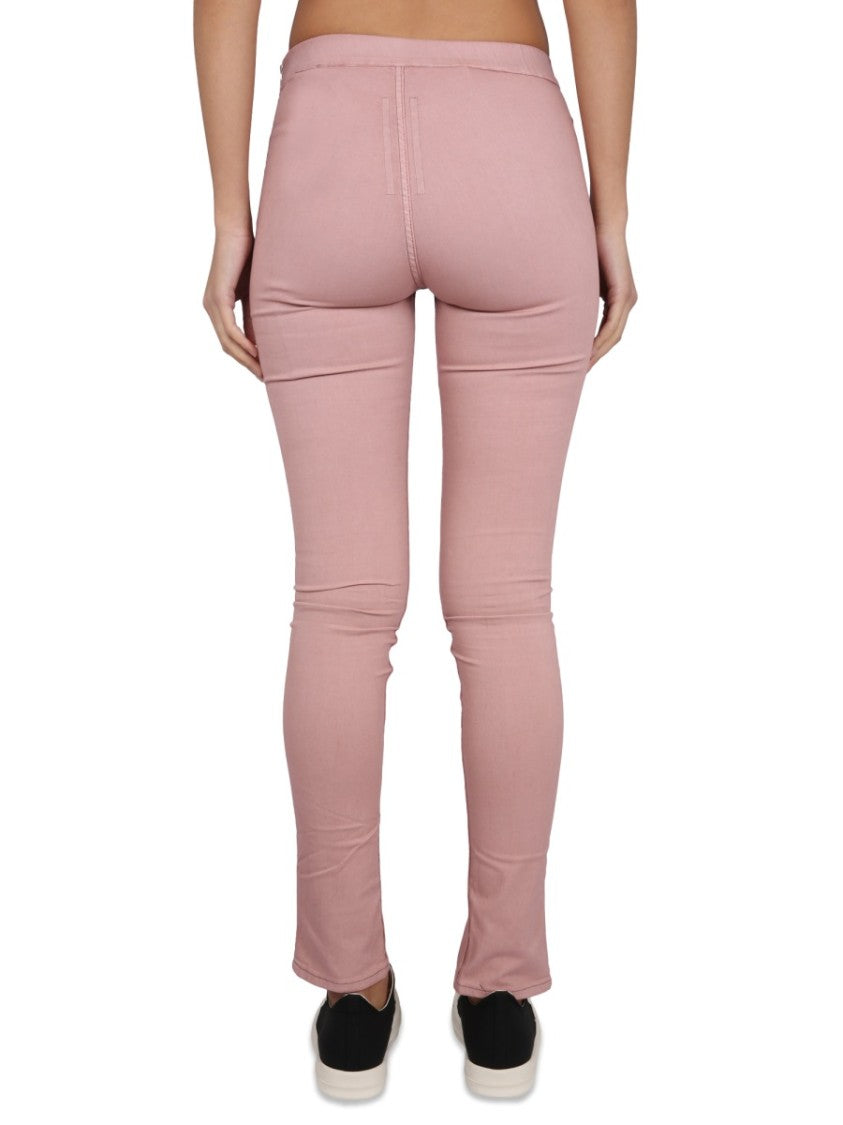Drkshdw By Rick Owens Denim Leggings With Elastic Waistband And Stylish Slits