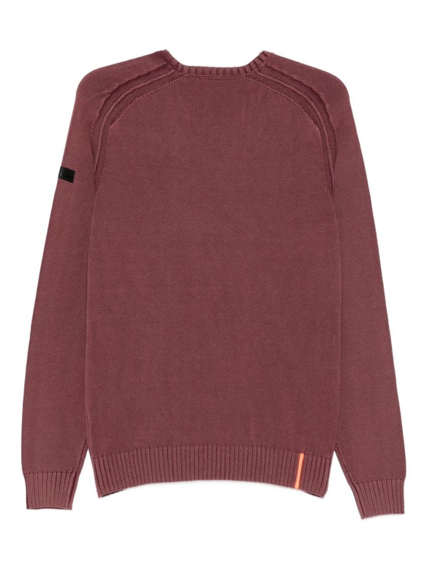 Rrd Bordeaux Crew Neck Sweater With Ribbed Detailing