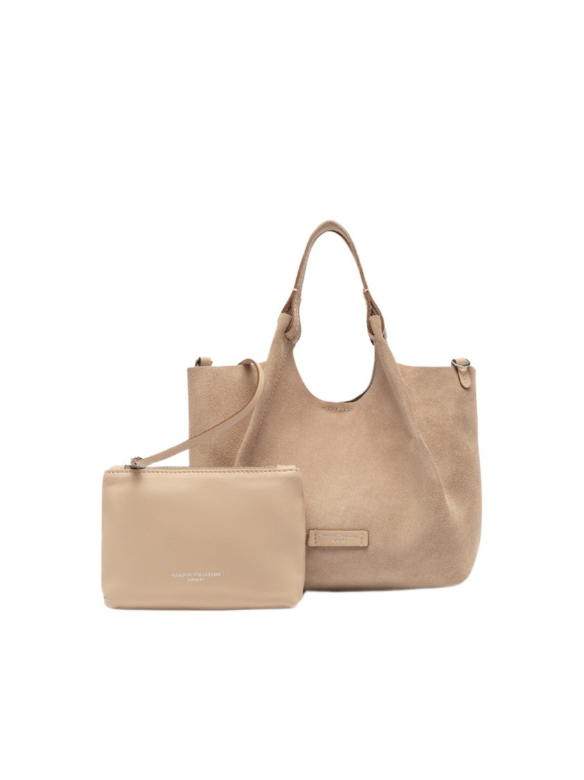 Gianni Chiarini Contemporary Suede Leather Bag With Removable Strap